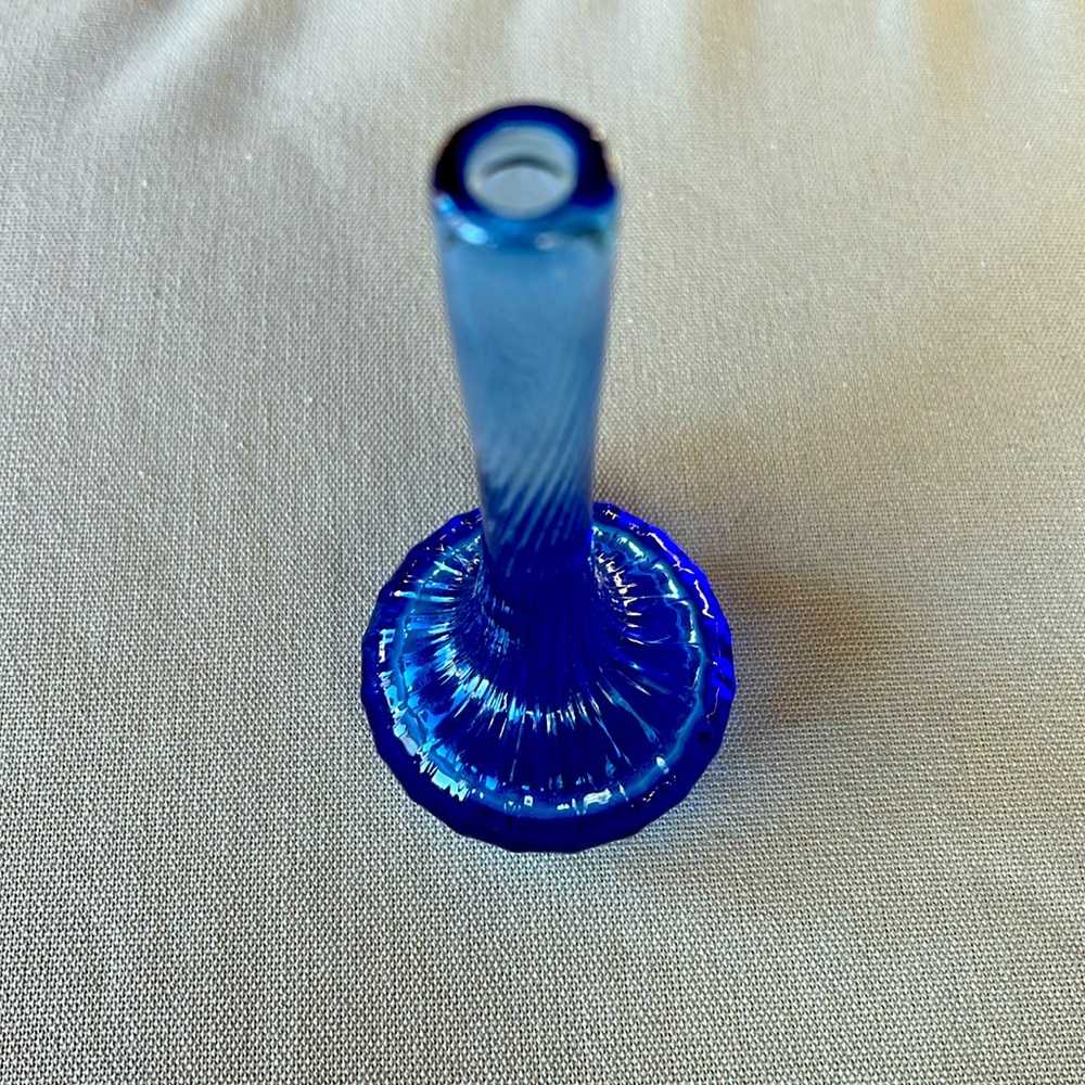 Cobalt Blue Blown Glass Bud Vase